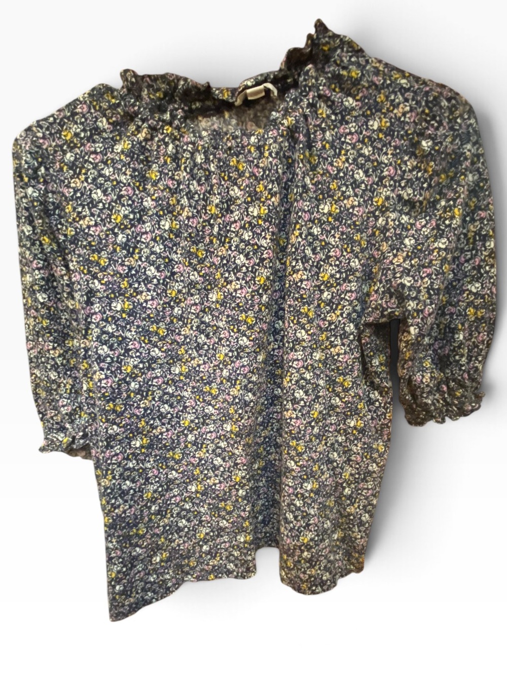 LOFT Floral Blouse - Blue and Yellow - Picture 1 of 4